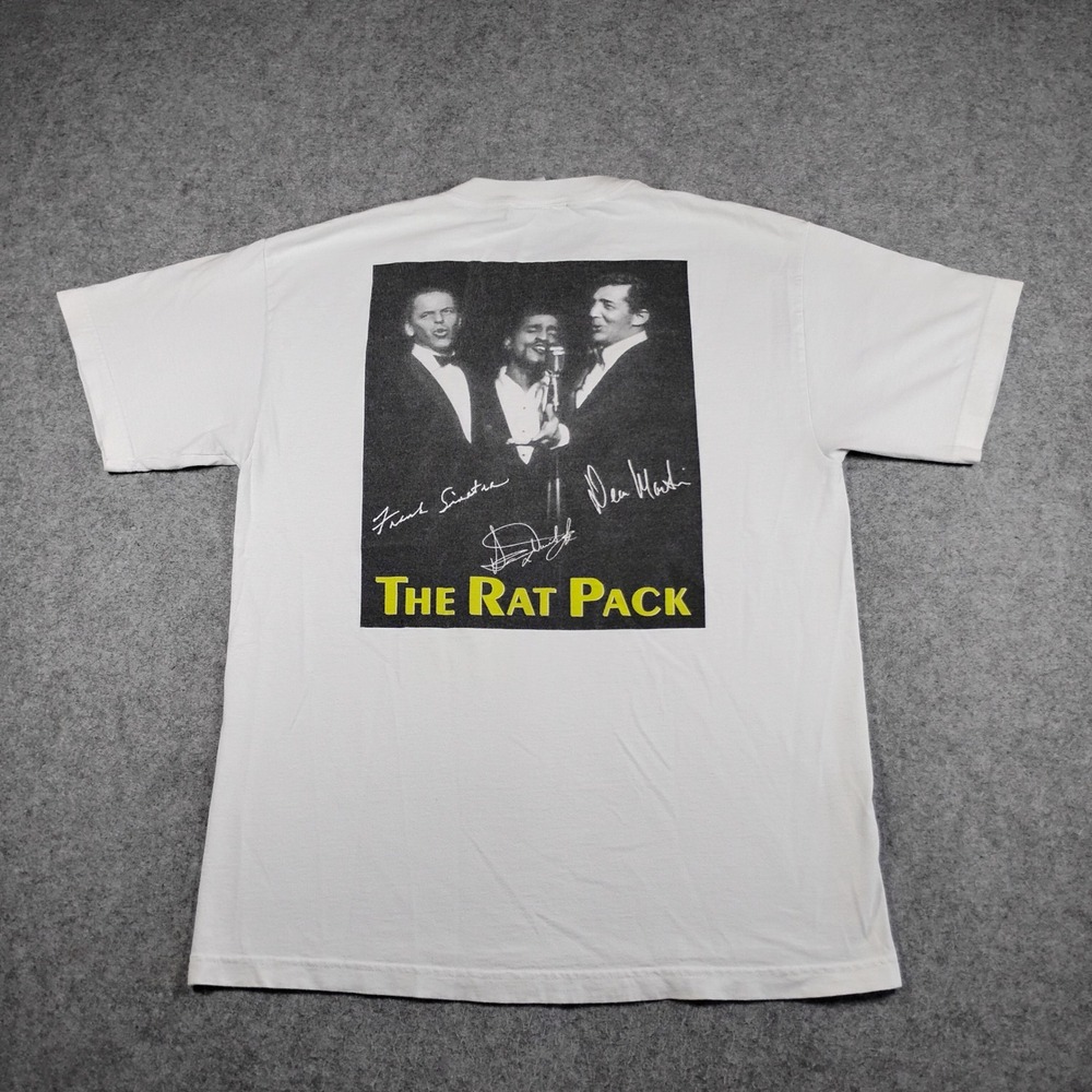 Vintage 2000 The Rat Pack Warner Bros Stage 16 Restaurant White T-Shirt Mens L